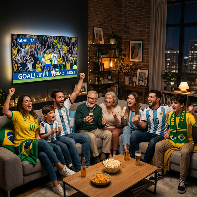 Family enjoying premium IPTV streaming