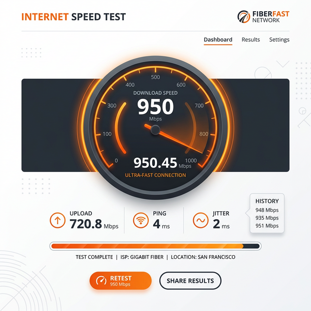 Ultra High Speed Internet Speedometer